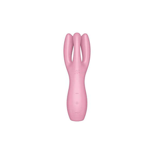 Vibromasseur point G avec stimulateur de clitoris USB rose Threesome 3 Satisfyer 
